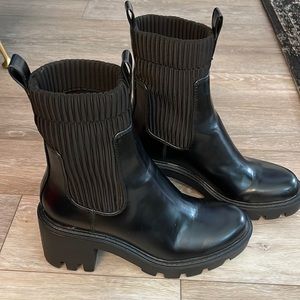Sock style heeled ankle boots from Zara.